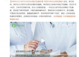 全球第一大癌！39岁女儿与67岁父亲先后确诊乳腺癌